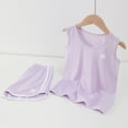 thumbnail image 2 of Fesfesfes Children's Tank Top Cotton Boys' and Girls' Sleeveless T-shirt Elastic Waist Short Pants Set Spring Summer Lightweight Tank Tops Shorts Set 2-16Years(Purple,15 Years), 2 of 5