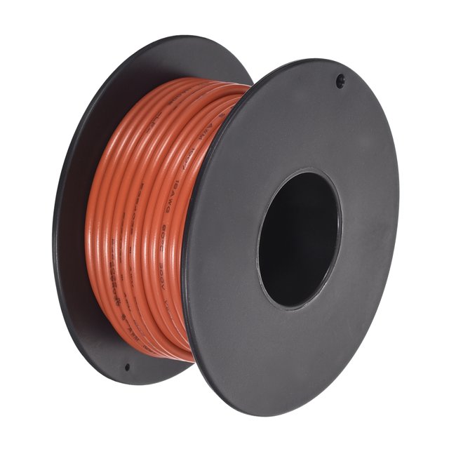 Uxcell 18AWG Stranded Wire Hookup 10M/33ft Orange, Electrical Wire UL1007 Spool