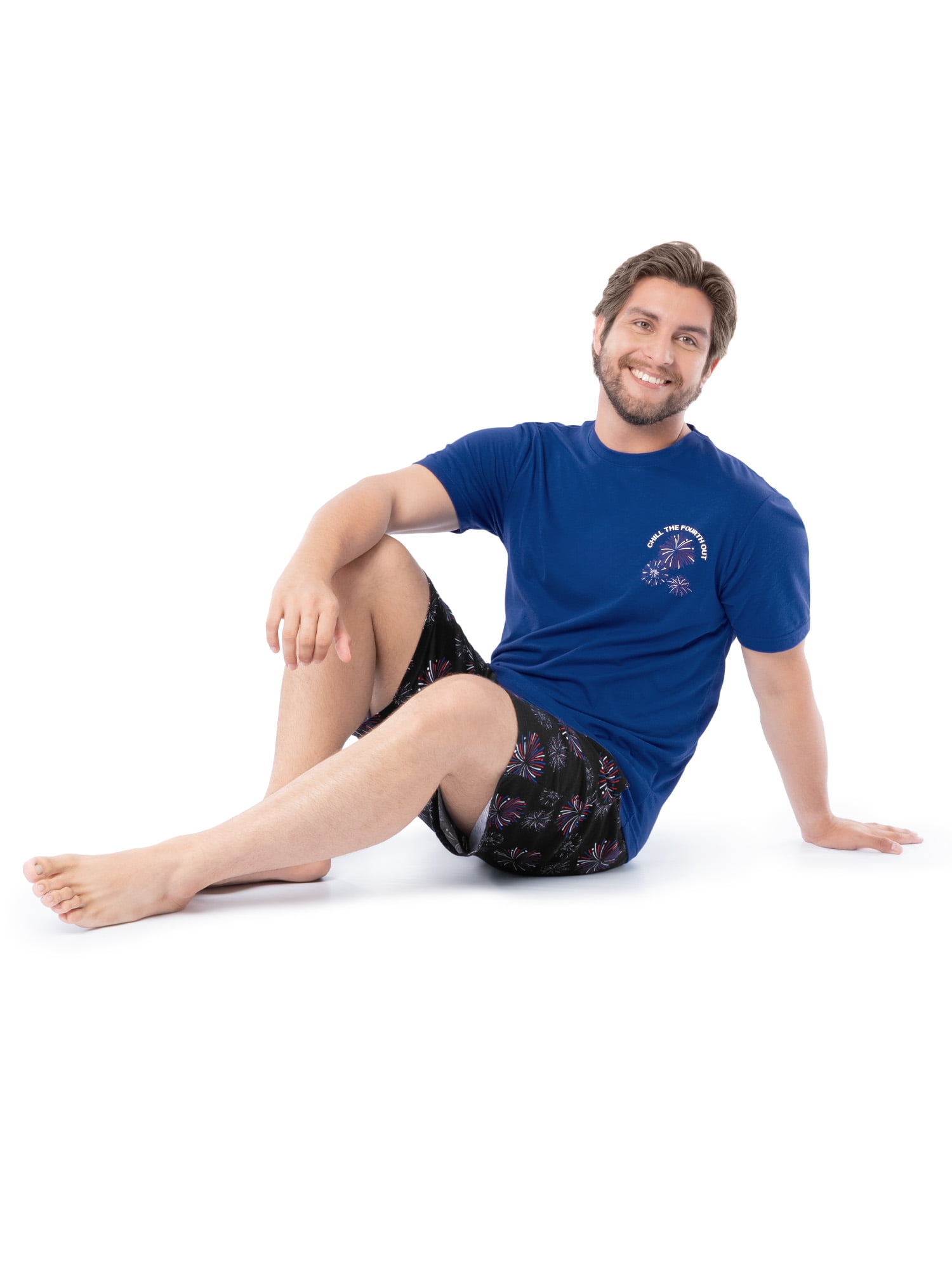 Fruit of the Loom Men's Father's Day Americana Graphic Sleep T-shirt and Pajama Short Set, Sizes S-XL