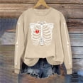 thumbnail image 6 of Halloween Skeleton Printed Sweatshirt For Women Fall Fleece Lined Crewneck Long Sleeve Pullover Tops S-XXL, 6 of 6