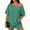 Mint Green #17, variant on Dresfit Women's Shorts Sets Crew Neck Short Sleeve Off Shoulder Tops & Mini Shorts 2 Piece Outfits Summer 2026 Oversized Lightweight Sweatsuits M