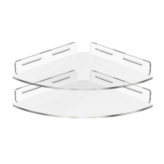 Set of 2 Adhesive Corner Shelves, Acrylic Shower Storage for Bathroom, High Capacity