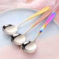 thumbnail image 4 of Walbest 6.9 Inch Creative Soup Spoon Mirror Surface Dessert Round Spoon, Ergonomic Stainless Steel Non-stick Dinner Spoon Restaurant Kitchen Supplies, 1 piece, 4 of 7