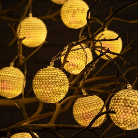 Indoor Globe - West Ivory 6 feet 10 LED String Fairy Light Globe Balls Battery Powered Decorative Indoor Outdoor, Warm White