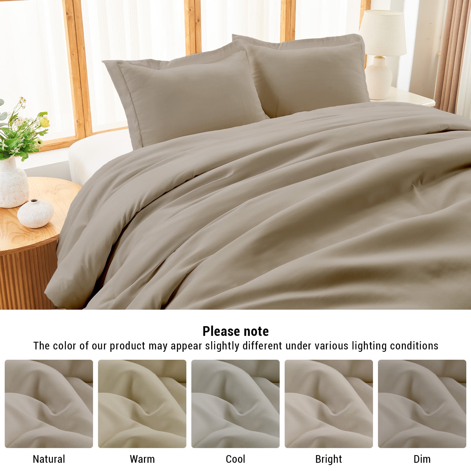 Hitime Ultra Soft Queen Size Comforter Set 3 Pieces Gentle Down Alternative Bedding 1 Lightweight Comforter and 2 Pillowcases