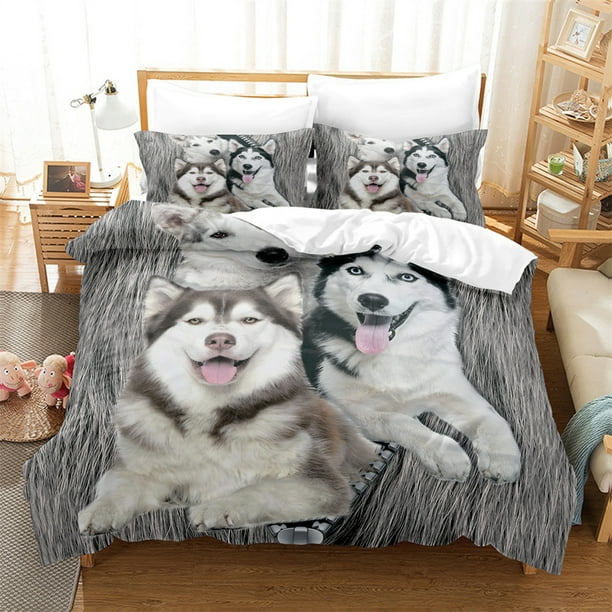 3D Animal Tiger Dog Print Bed Comforter Sets Twin Full Queen King Size