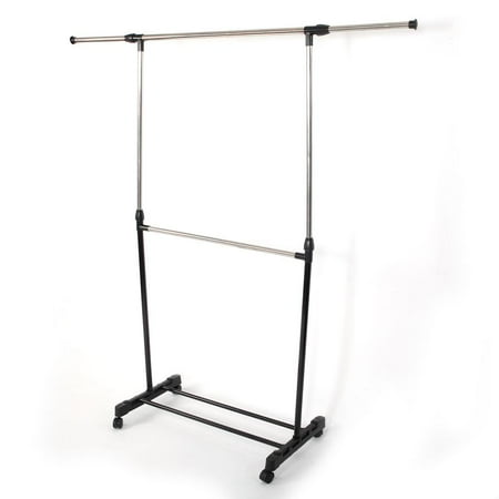Outdoor Clothes Hanger - Ktaxon Adjustable Rolling Clothes Rack Single Rail Hanging Garment Bar Heavy Hanger