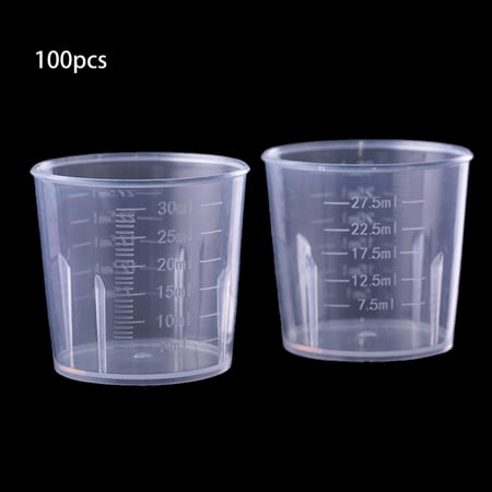 

XINYTEC 100Pcs Disposable Epoxy Resin Mixing Cups Clear Plastic Measuring Tool 30ML