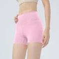 thumbnail image 3 of hlysgo Womens Yoga High Waist Shorts Tummy Control No Front Seam Biker Shorts 4 Inches Running Volleyball Yoga Gym Workouts Short Pink,S, 3 of 5