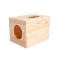 thumbnail image 4 of WESIEVYA Small Animal House Hide Natural Wood Rectangular for Guinea Pig 1Pack, 4 of 8