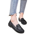 thumbnail image 3 of Caqnni Women's Patent Leather Penny Platform Loafers for Women Classic Comfortable Slip on Work (Black,39), 3 of 7