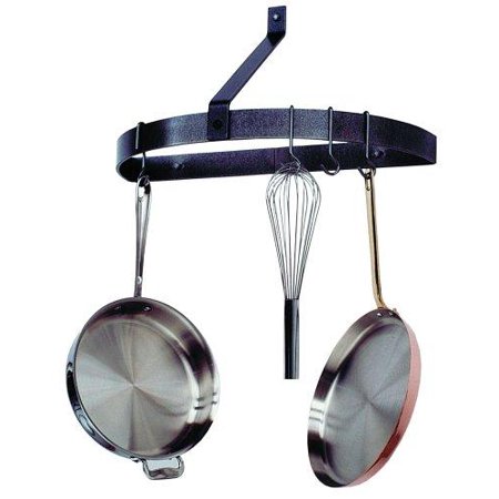 - Enclume Premier Wall Half Circle Pot Rack, Hammered Steel