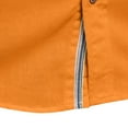 thumbnail image 4 of safuny Men's Slim Formal Shirts Solid Tees Clothing Fashion Fall Spring Holiday Long Sleeve Lapel Button Pullover Leisure Workout Comfy Orange XL, 4 of 5