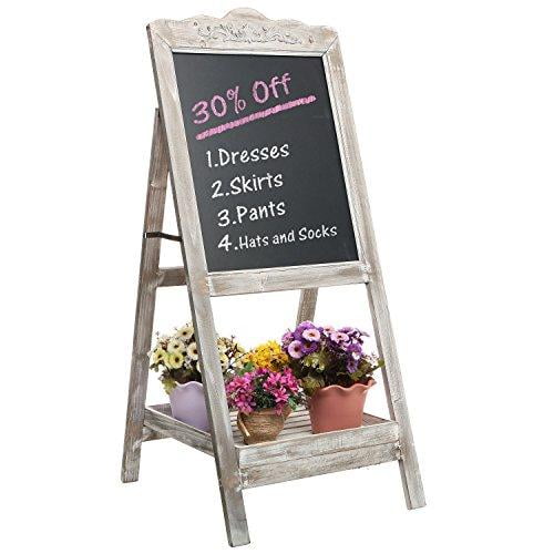 Decorative Vintage White Washed Brown Wood Large Freestanding