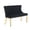 Black-Golden Legs, variant on HUMEHA 45.6" Velvet Dining Loveseat Bench, Tufted Wing Back with Silver Stainless Steel Legs, Mid-Century 2-Seat for Dining Room, Gray