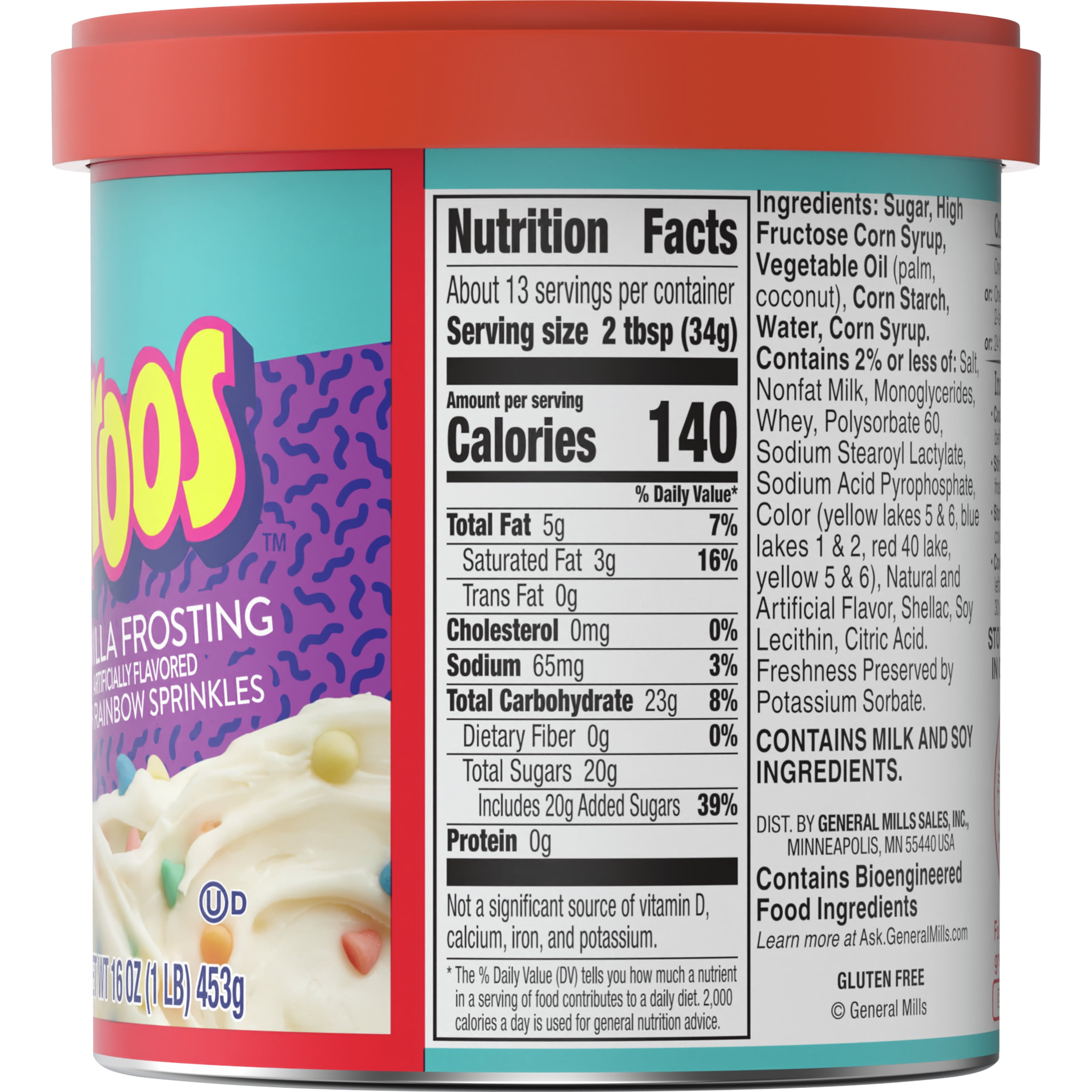 (2 pack) Betty Crocker DunkAroos Vanilla Frosting with Rainbow Chips