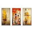 thumbnail image 2 of Designart "Enchanted Destruction Vintage Scene II" Modern Geometric Framed Wall Art Set Of 3 - Gold Abstract Geometric Frame Canvas Set For Living Room Decor, 2 of 6