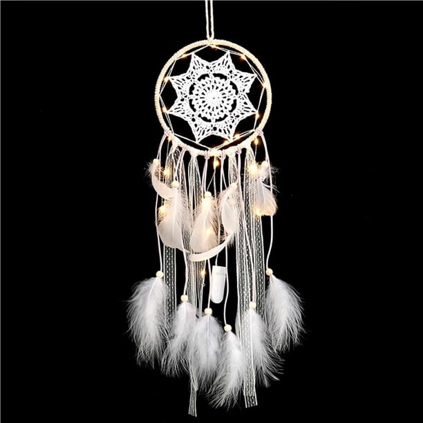 Decoración De Pared De Plumas Exótica Led Para Colgar En La Pared Artesanía De Plumas Pared Simples Adorno Led Bohemio Hecho A Mano Para El Dormitorio Sala De Estar Hogar Moyic HA016406-00