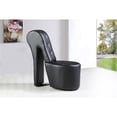 thumbnail image 3 of Best Master High Heel Faux Leather Crystal Studs Shoe Chair in Black, 3 of 3