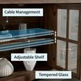 thumbnail image 5 of VANACC 63" Farmhouse TV Stand with 4 Glass Door & Strong Storage, Espresso, 5 of 8