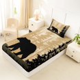thumbnail image 4 of Castle Fairy Safari Bear Twin Sheets 3pcs,Woodland Animal Bedding,Black Cream,1 Fitted Sheet, 1 Flat Sheet and 1 Pillowcase, 4 of 6