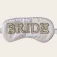 thumbnail image 2 of Máscara para dormir de seda para novia con bordado de perlas - Ele, 2 of 2