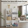 thumbnail image 4 of Cube Storage Organizer 6 Cube, Stackable Closet Organizer Storage Shelves, Plastic Storage Shelving Units and Storage Cubes for Clothes Books Toys, Bedroom Living Room Dorm, White, 4 of 8