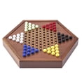 thumbnail image 2 of Juego de damas chinas AMEROUS de madera con almacenamiento, 60 canicas, 2 of 7