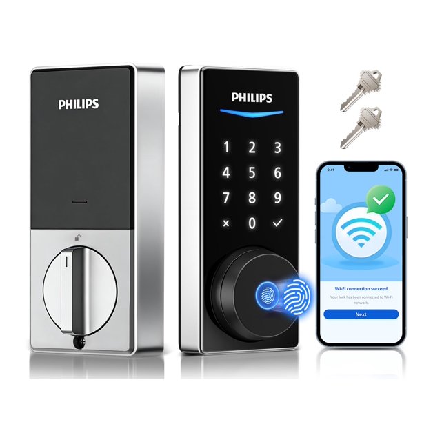 Cerradura inteligente Philips 240X-1HW WiFi con huella digital y acceso sin llave