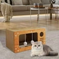 thumbnail image 3 of ColourTree Cat Scratcher Mat Cat Sofa Litter Vertical Wear-Resistant Cat Scratching Board Cat House Corrugated Cat Scratching Board with Hairball Toys Protect Carpets and Sofas, 3 of 4