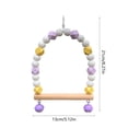 thumbnail image 4 of KOYPTL Wooden Bird Swing with Bells for Cockatiels Parrot Perch Hanging Toys,Birdcage Stands Cage Ground Play Gyms Accessories,Colorful Beads Climbing Toy for Lovebirds Conures Budgies Easter Decor, 4 of 6