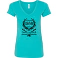 thumbnail image 3 of Inktastic Born in 1966 Limited Edition Women's V-Neck T-Shirt, 3 of 5