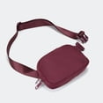 thumbnail image 2 of Pander Double Zipper Fanny Pack Nylon Cross-body Belt Bag, Fashion Waist Packs for Women(Red Merlot, US), 2 of 6