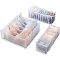 thumbnail image 1 of Organizador de cajones de ropa interior, separadores de cajones de caja de almacenamiento de 3 piezas para calcetines, corbatas, ropa interior y otros accesorios pequeños Xemadio LN-1940-2, 1 of 7
