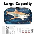 thumbnail image 3 of Shark Hard Drive Cases Cable Organizer Small Travel Electronic Organizer Charger Case Organizer Oxford Fabric Waterproof Storage Bag for Protecting Electronic Gadgets - 5.9x9.44x3.14 in, 3 of 6