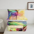 thumbnail image 4 of Dancing Comforter Set Full Size,Dreamy Fairy Tale Ballet Dance Princess Bedding Set 3 Pcs for Teens Young,Rainbow Ombre Fantasy Starry Glitter Down Comforter,2 Pillowcases, 4 of 6