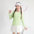 thumbnail image 6 of Dagugfen Athletic Tops for Teens Crew Neck Long Sleeve Breathable Quick Drying Outdoor Workout Casual Tops(6-7 Years,Green), 6 of 9