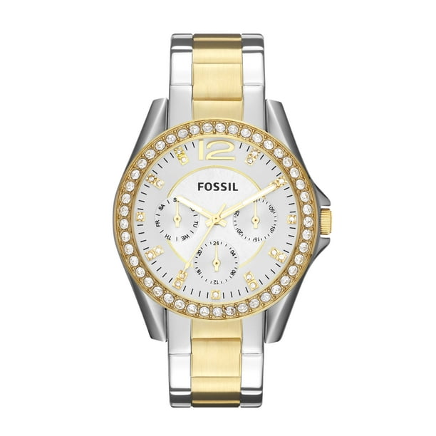 Fossil - Fossil Women's Riley Multifunction Two Tone Stainless Steel ...