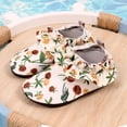 thumbnail image 2 of Djtdsds Toddler Kids Floral Water Shoes Non Slip Swim Socks for Beach Pool Color:Beige,Size:6-7 Years, 2 of 5