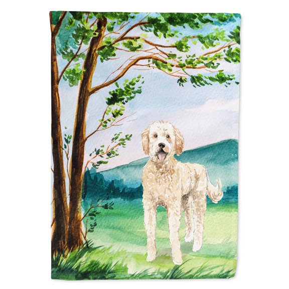 Under the Tree Goldendoodle Garden Flag