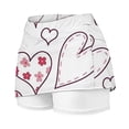 thumbnail image 5 of CPNG Girl's Athletic Skorts Sporty Skirts with Shorts Little Girl Casual Heart Print High Waisted Stretchy Skort, 5 of 7