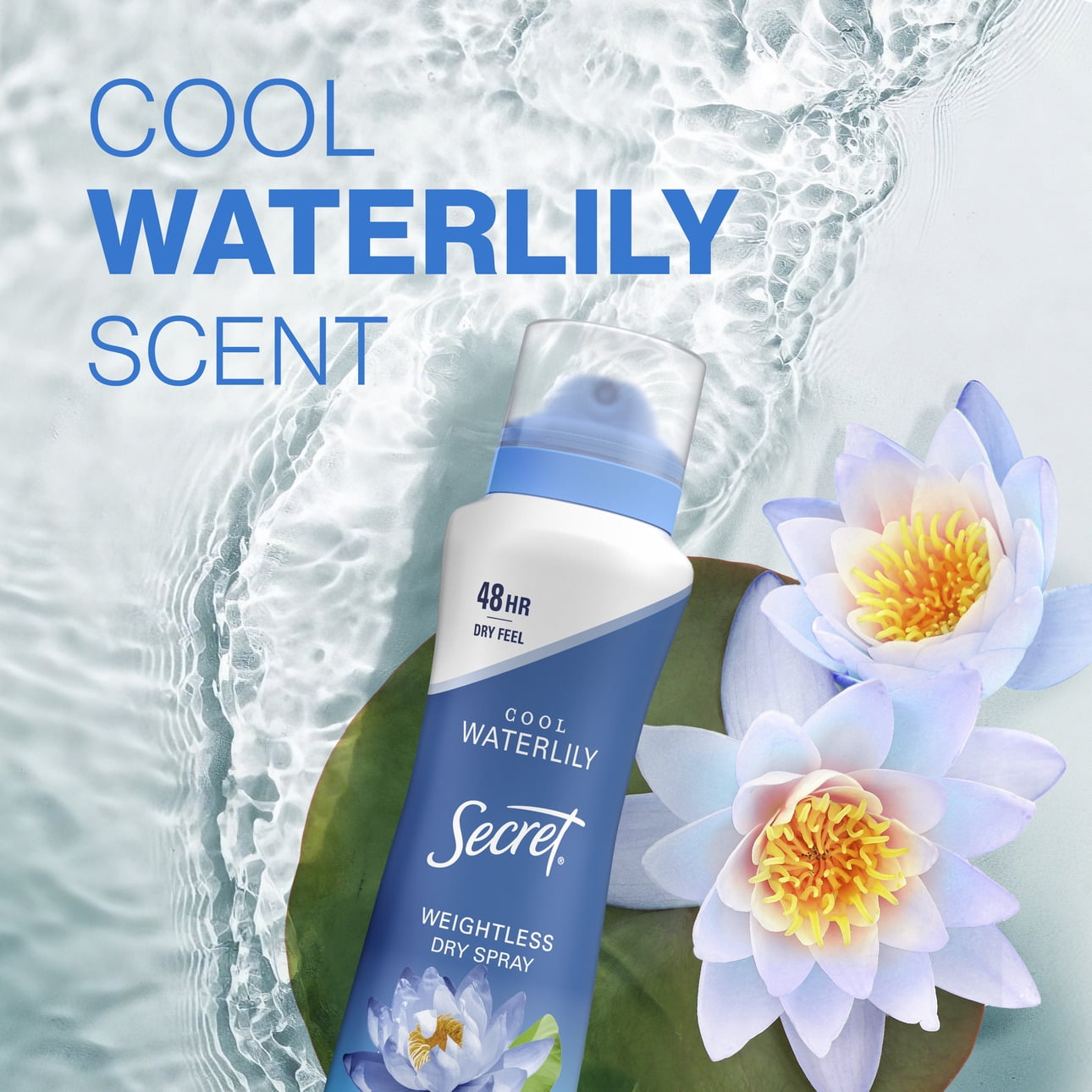 Secret Dry Spray Antiperspirant Deodorant, Waterlily and Argan Oil, 4.1 oz