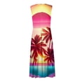 thumbnail image 5 of Robes d'Été pour Femmes Colorées, Fluides, Décontractées, Sans Manches, Robes Maxi, Tenue de Plage Hawaïenne avec Encolure en V, 5 of 5