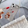 thumbnail image 2 of iPhone 14 Mirror Case Flexible Cute Heart-shaped soft silicone Clear Makeup Mirror Female Girls Shockproof Case for iPhone 14, 2 of 4