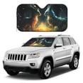 thumbnail image 2 of Fuzoiu Firefly Forest Fox Print Car Windshield Sunshade,Foldable Reflective Sun Visor,Windshield Sun Shade,UV Rays Sun Visor Shade,Auto Front Sun Shield Shade-Medium, 2 of 8