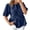 Navy-shirts, variant on Womens Denim Bow Tie Front Tops Dressy Casual Puff Short Sleeve Shirts Trendy Versatile Round Neck Blouse