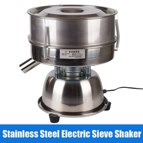Electric Automatic Sieve Shaker Vibrating Sieve Machine Food Industrial Stainless Steel Sifter for Granule Powder Grain (16 Mesh 1.25mm)