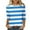 Blue, variant on WREESH Womens Fashion T-Shirts Striped Printed T-Shirt 3/4 Sleeves Blouse Round Neck Casual Tops Pullover Gray