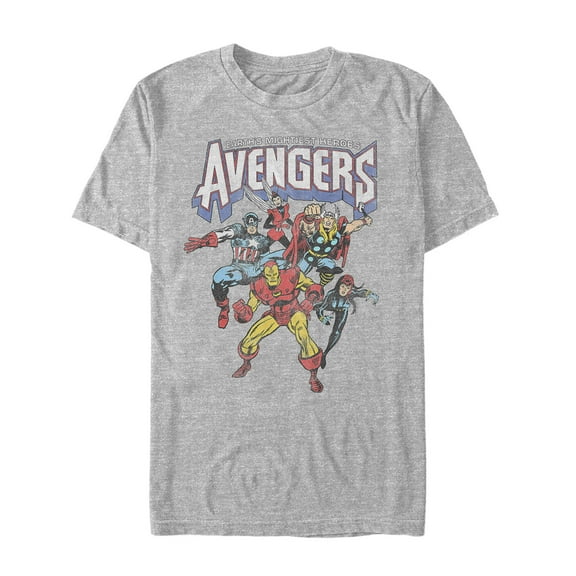 Men's Marvel Mightiest Heroes Avengers  Graphic Tee Athletic Heather Small