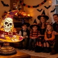thumbnail image 4 of Witch Hat Lamp, Halloween Stained Glass Resin Witch Hat Desk Lamp, USB Powered Gothic Wizard Hats Night Light, Festive Atmosphere Night Light for Halloween Party Decor(8"-B), 4 of 9